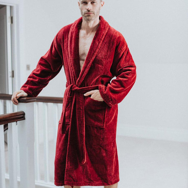 Royal Burgundy Men's Robe With Gold Greek Key Trim, Soft Plush Fleece  Luxury Robe, Gift Idea, Bathrobe Housecoat -  Canada