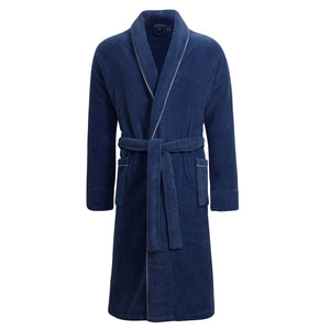 Men's Navy Towelling Bathrobe - Phoenix