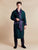 Connaught Long Velvet Smoking Jacket Robe in Green