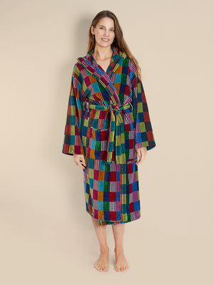 Women's Hooded Robe - Patchwork