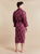 Lightweight Men's Robe model photo back - Gekko Claret | Bown of London