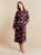 Lightweight Women's Bathrobe model photo front - Bengal Rose | Bown of London