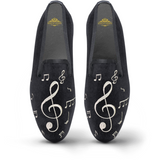 Velvet Loafer/Slipper Shoe Musical Notes