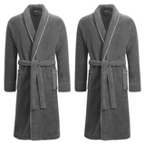 His & Hers Grey Towelling Bathrobe Bundle - Europa