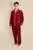 Apollo Mens Red Satin Pajamas - Model Front | Bown of London