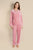 Athena Womens Pink Velvet Pajamas - Model Front | Bown of London