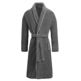 Men's Grey Towelling Bathrobe - Europa