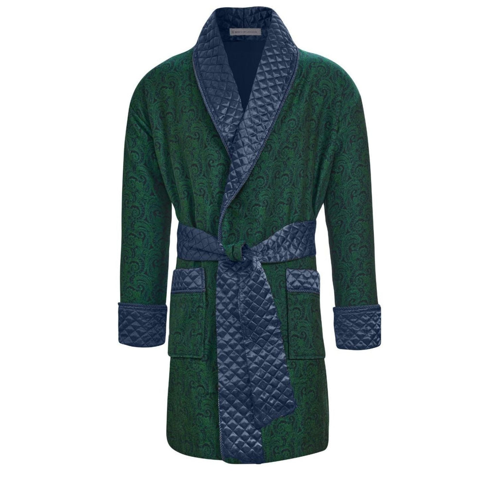 Russborough Mens Green Smoking Jacket - Front | Bown of London