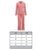 Athena Womens Pink Velvet Pajamas - Size Chart | Bown of London