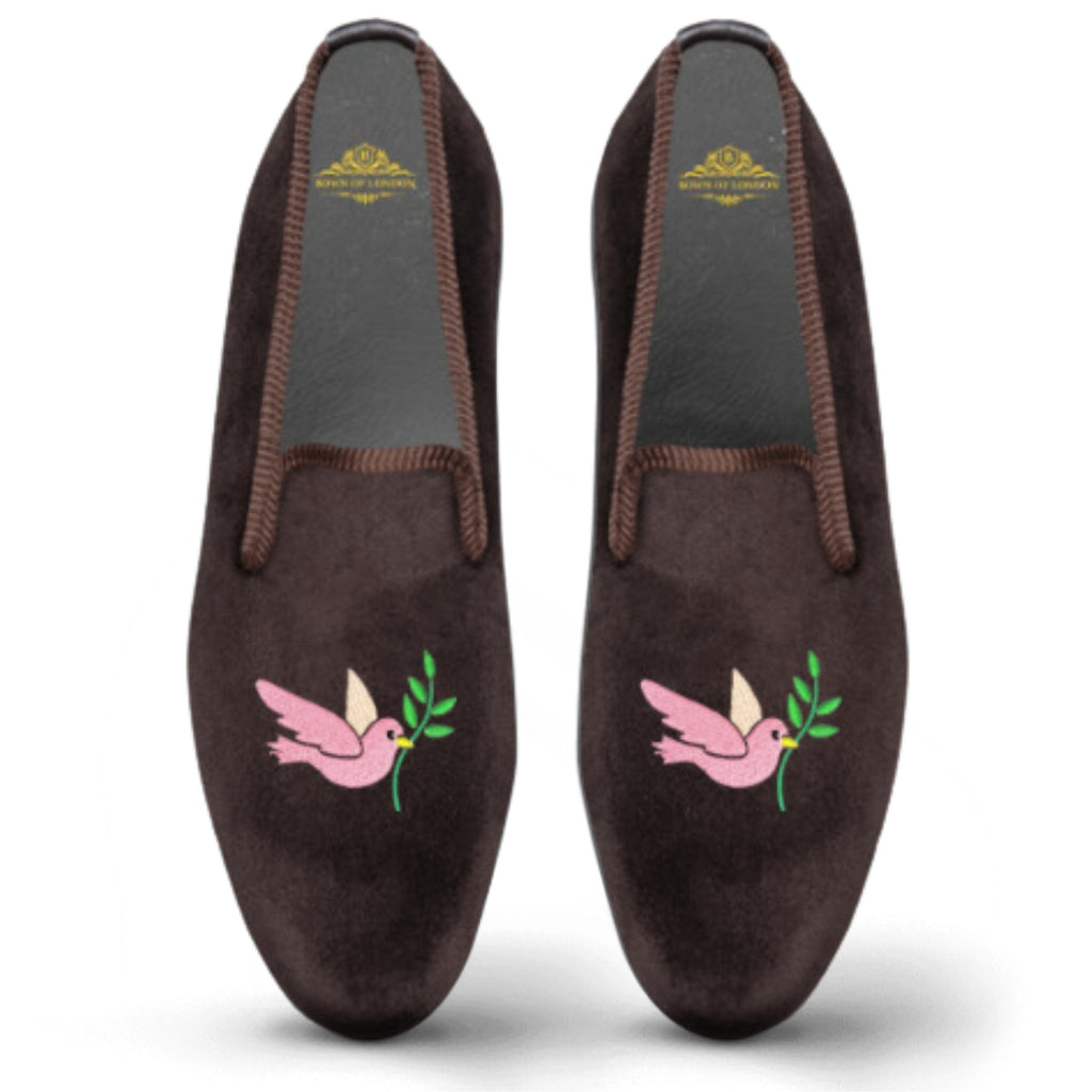 Women's Velvet Loafer/Slipper Shoe Bird