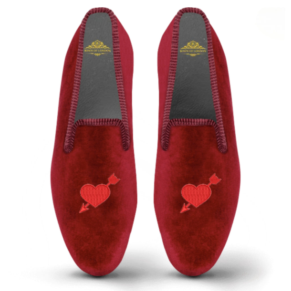 Women's Velvet Loafer/Slipper Shoe Shot Through The Heart