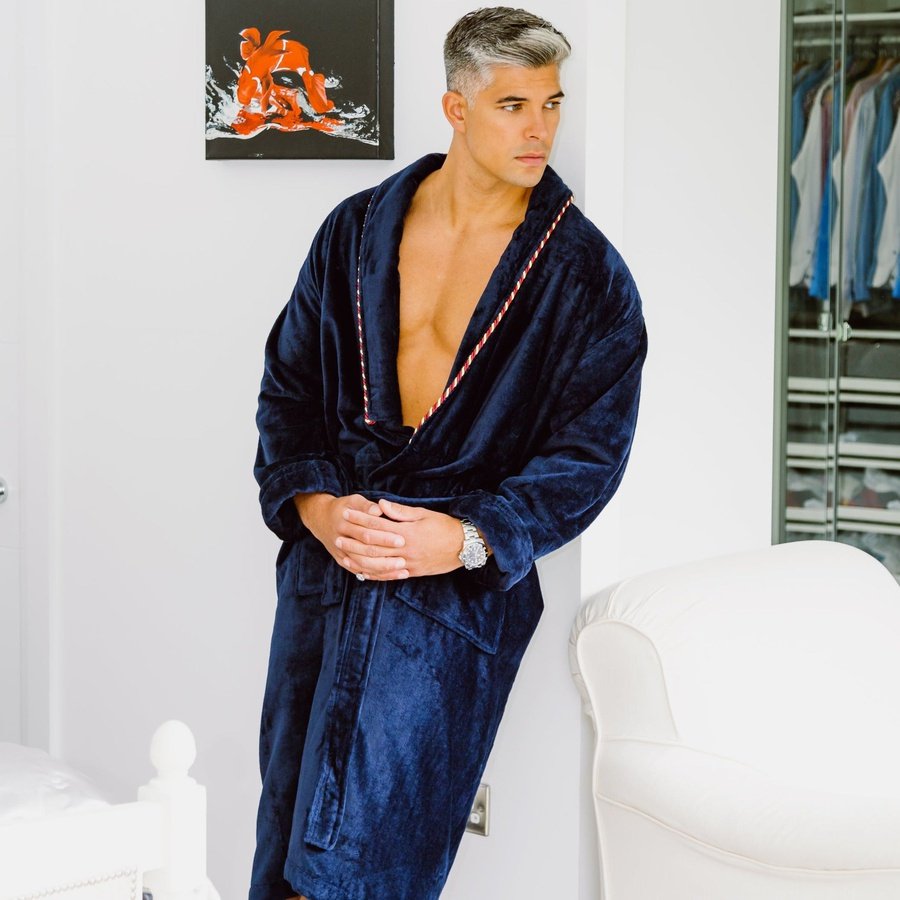 COLD POSH Men's Real Silk Robe Luxury Lightweight Bathrobe for Men